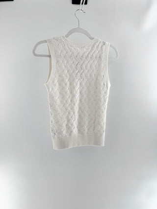 Minnie rose sleeveless cotton cashmere blend top, XS