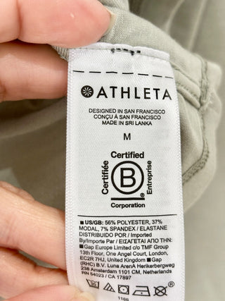 Athleta green long sleeve top, M