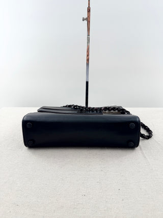 Chanel vintage leather flap shoulder bag "so black"