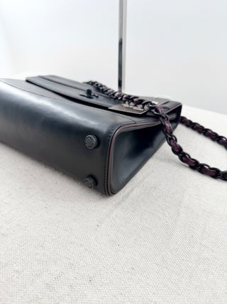 Chanel vintage leather flap shoulder bag "so black"