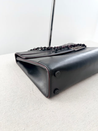 Chanel vintage leather flap shoulder bag "so black"