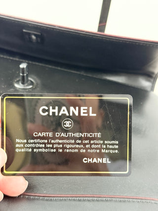 Chanel vintage leather flap shoulder bag "so black"