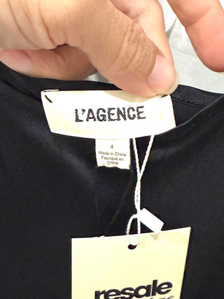 L'Agence Black Satin maxi dress, 4