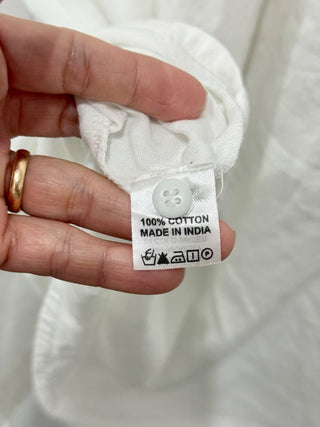 Melissa Odabash Embroidered Cover Up Kaftan Dress White/Blue Women's Size Small