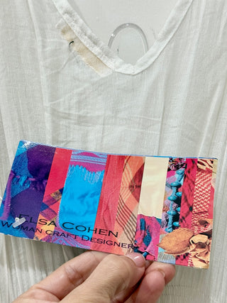 Elsa Cohen Embellished Sequins Cold Shoulder Cover-Up Maxi Dress White Women's M