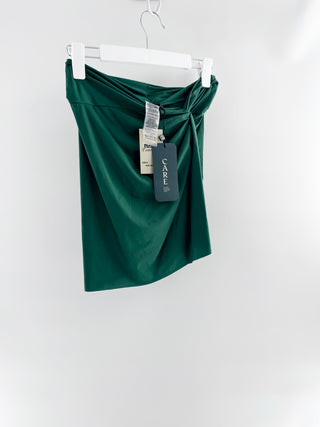 Vix Karen mini skirt swim cover-up crafted from lightweight stretch fabric, designed with sarong-inspired silhouette, S