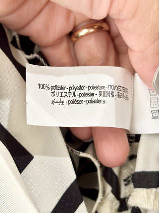 Zara white and black pattern midi shirt dress, M
