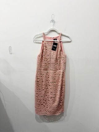 Vince Camuto Sleeveless Lace Halter Neck Sheath Dress Light Pink Women's Size 8