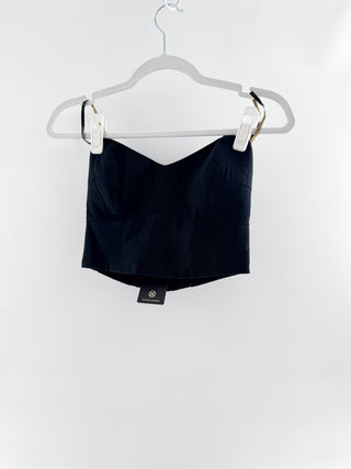 Vix bandeau-style top crafted in linen-blend fabric, featuring sweetheart neckline, S