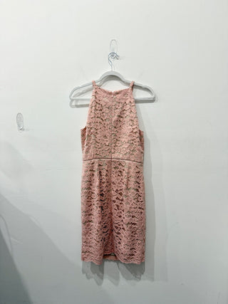Vince Camuto Sleeveless Lace Halter Neck Sheath Dress Light Pink Women's Size 8
