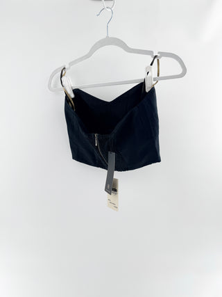 Vix bandeau-style top crafted in linen-blend fabric, featuring sweetheart neckline, S