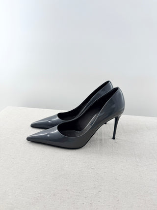 Dolce and Gabbana patent leather logo heel pumps, 41