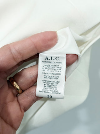 A.L.C Elsie Strapless Embellished Mini Dress White & Crystal Women's Size 10