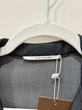 Tahari Cinched Waist Roll Tab Sleeve Knee Length Shirt Dress Dark Blue Women's 8