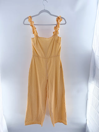 Lovers and Friends cotton gingham jumpsuit casual, S