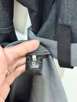 Tahari Cinched Waist Roll Tab Sleeve Knee Length Shirt Dress Dark Blue Women's 8