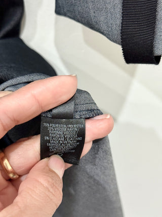 Tahari Cinched Waist Roll Tab Sleeve Knee Length Shirt Dress Dark Blue Women's 8