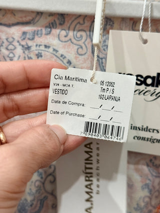 Cia Maritima pattern open long cover up, S