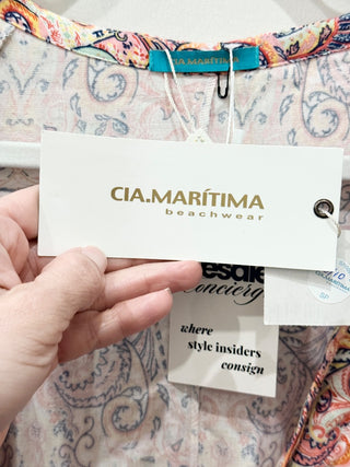 Cia Maritima pattern open long cover up, S
