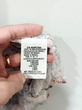 Cia Maritima pattern open long cover up, S