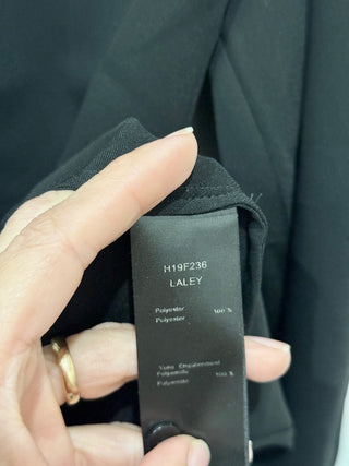 Anne Fontaine Laley Button-Up Tunic Shirt with Sheer Yoke Black/White Women 40/8