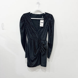 House of Harlow X Revolve Andrada Faux Wrap Mini Dress Black Womens Size XS
