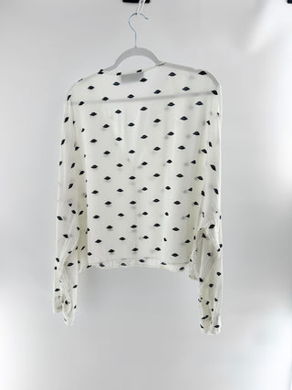 IRO silk boxy top with lip print, 44 FR/ 12 US