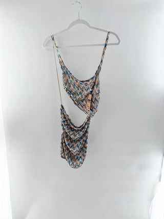 Missoni asymmetrical cover up semi sheer mini, XS/S