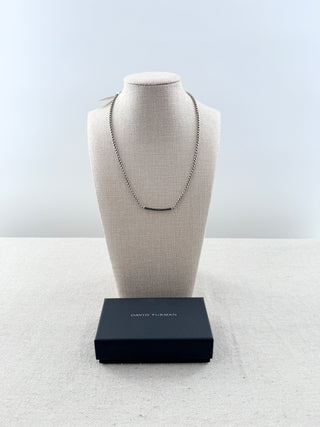David Yurman petite bar statin diamond necklace sterling silver