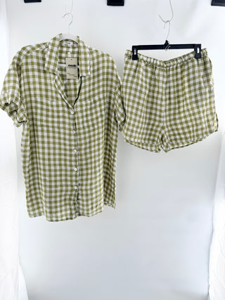 Vitamin A linen set shirt and shorts, L