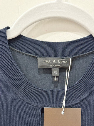 Rag & Bone Sleeveless Viscose Paneled Mini Tank Dress Navy Blue/Black Women's XS