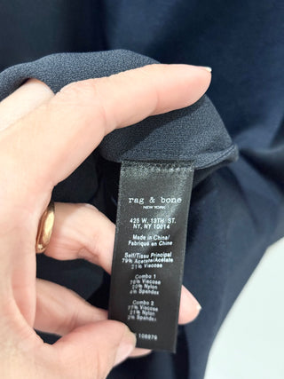 Rag & Bone Sleeveless Viscose Paneled Mini Tank Dress Navy Blue/Black Women's XS