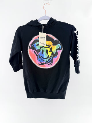 Versace kids cotton sweatshirt featuring medusa smile graphic, soft fleece interior, and ribbed trims, 5A