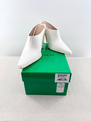 Bottega Veneta slide on block heel leather booties, 41