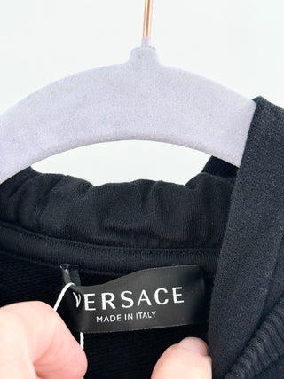 Versace kids cotton sweatshirt featuring medusa smile graphic, soft fleece interior, and ribbed trims, 5A