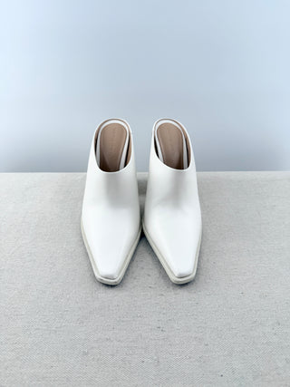 Bottega Veneta slide on block heel leather booties, 41