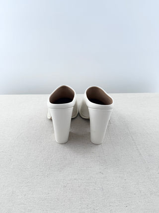 Bottega Veneta slide on block heel leather booties, 41