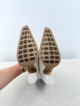 Bottega Veneta slide on block heel leather booties, 41