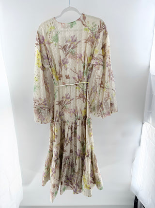 NWT Alexis Nicole Watercolour Floral Print Midi Shirtdress Multi Women's Small