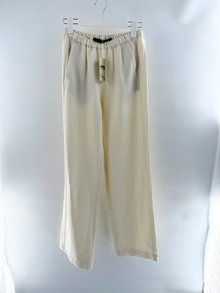Enza Costa relaxed pull-on trousers from lightweight linen blend fabric, designed with elastic waistband, and side seam pockets, S