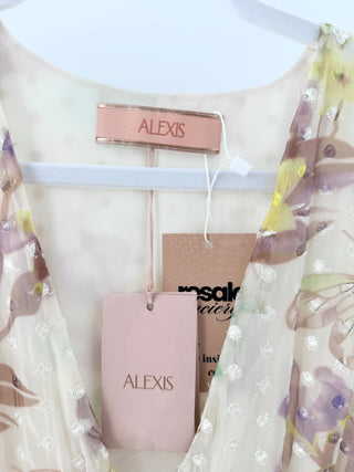 NWT Alexis Nicole Watercolour Floral Print Midi Shirtdress Multi Women's Small