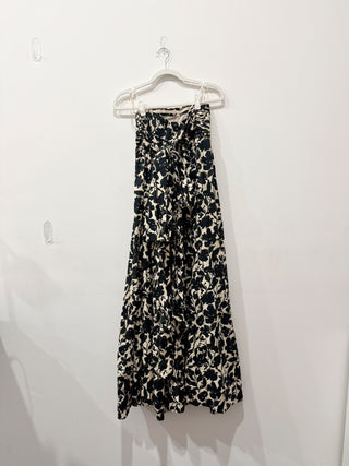 NWT J. Crew Collection Strapless Bow-Back Maxi Dress Black/Cream Women's Size 6