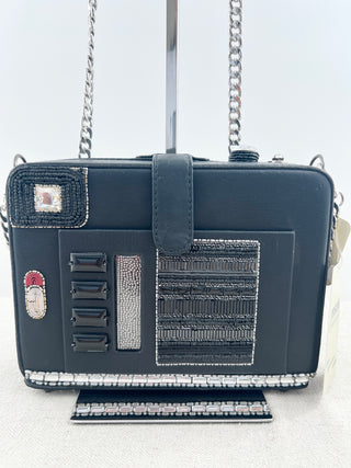 Mary Frances shoulder embellished bag with chain