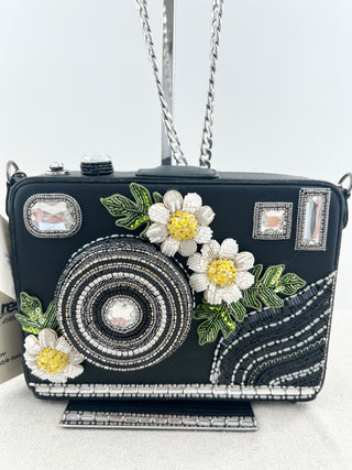 Mary Frances shoulder embellished bag with chain