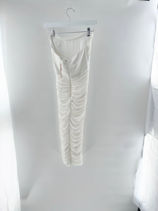 Michael Costello x Revolve India Strapless Ruched Bodycon Midi Dress White XS