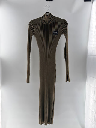 Versace jeans couture Vertical Ribbed Maxi Dress