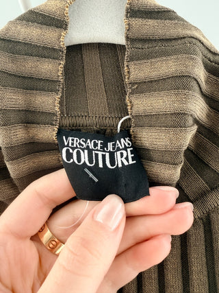 Versace jeans couture Vertical Ribbed Maxi Dress