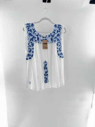 J marie sleeveless embroidered top, S