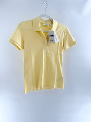 Lacoste short-sleeve polo shirt crafted from signature cotton petit knit with tonal embroidered crocodile logo, 34