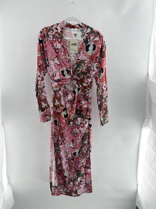 MISA cotton blend floral maxi dress, S